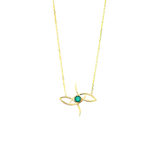 Emerald Gemstone Necklace in Gold