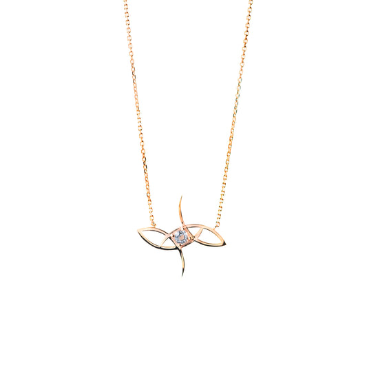 White Topaz Gemstone Necklace in Rose Gold